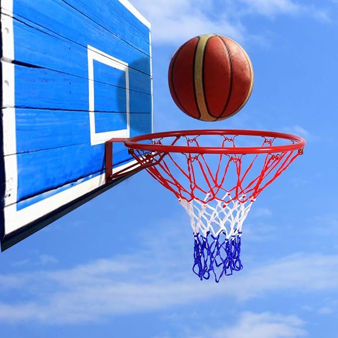 Goplus 18’’/15’’ Replacement Basketball Rim, Wall Door Mounted Basketball Hoop with All Weather Net, Indoor Outdoor Hanging Basketball Rim Goal Outside
