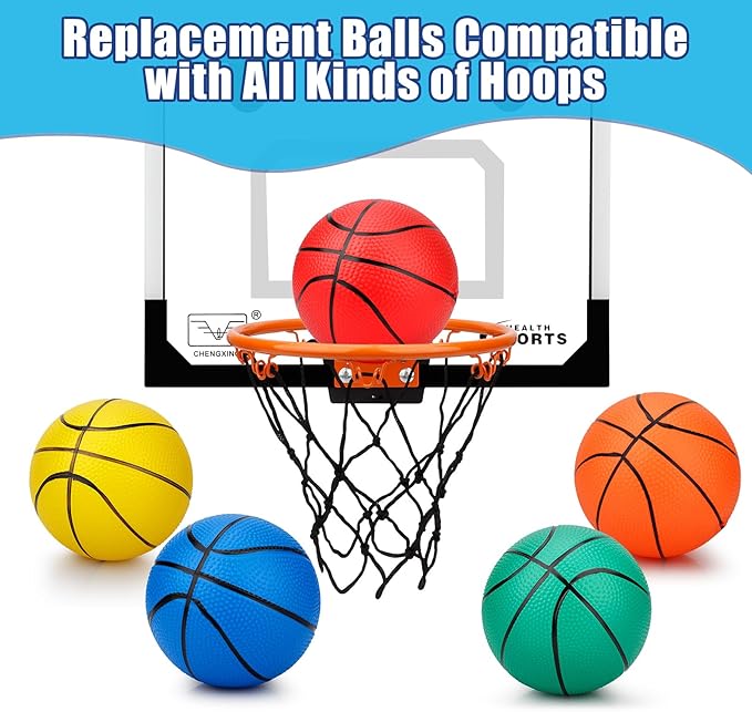5 Inch Foam Mini Basketball Balls for Indoor Mini Hoops Set, Soft Squishy Basketball Slow Rising| Swimming Pool Beach Balls Great Sport Gift for Adults & Kids Sensory Stress Balls (3 Pack)