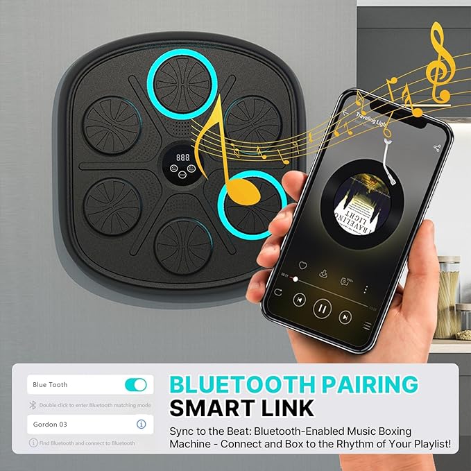 2025 Smart Music Boxing Machine for Adults and Kids: New Model Bluetooth Wall Mounted Punching Pad - Training Sport Equipment for Home Gym - Gifts for Teen Boys