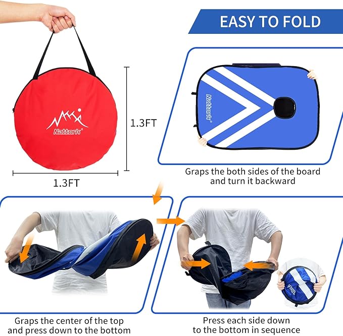Portable Cornhole Set PVC Framed Corn Holes Outdoor Game Set with 2 Cornhole Boards, 8 Cornhole Bean Bags and Carrying Case, Camping Games Indoor Outdoor for Kids and Adults, Travel Camping Accessory