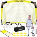 Kids Soccer Goals for Backyard Set, Portable Toddler Soccer Goal 2 of 6x4 ft, 4x3 ft, 7x5 ft, Soccer Training Equipment, Pop Up Soccer Net Kit with Size 4 Soccer Ball, Outdoor Sports Play, Youth Game