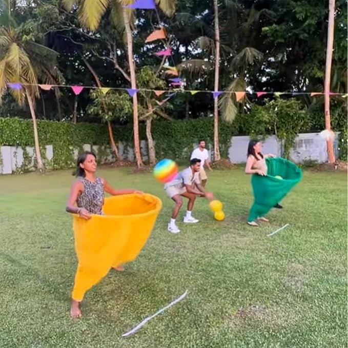 Granny Pants Yard Game, 8/16 Elastic Balls+Pump, Backyard Parties and Field Day，Tailgate & Backyard Lawn Games for BBQ, Camping, Team Building Events