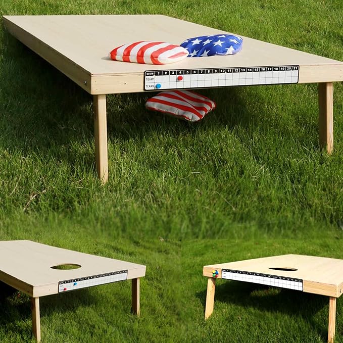 Cornhole Scoreboard Tracker Steel Score Keeper: Durable Corn Hole Scoreboards for Easy Score Tracking Corn Hole Games Ladder Ball Toss Game Pop Darts Popdarts Game (2 Pack-Horizontal)