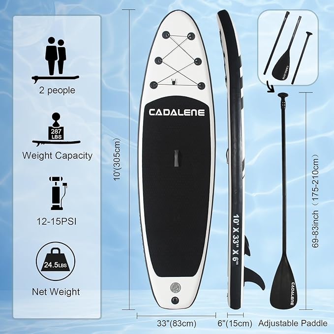 Inflatable Stand Up Paddle Board with Premium SUP Accessories,10' Non-Slip Deck Blow Up Paddle Board with Paddle, Pump, Backpack,Leash – All Around Stable for All Skill Levels
