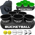 BucketBall | Team Color Edition | Party Pack (Black/Green): Original Yard Pong Game: Best Camping, Beach, Lawn, Outdoor, Family, Adult, Tailgate, Jumbo, Giant Game