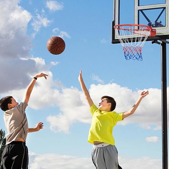 Goplus 18’’/15’’ Replacement Basketball Rim, Wall Door Mounted Basketball Hoop with All Weather Net, Indoor Outdoor Hanging Basketball Rim Goal Outside