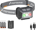 Camping Headlamp Dual Power (Rechargeable/3AAA Batteries Included), LED Dimming Head Lamp Waterproof 60° Adjustable Head Light 9 Modes Red White Green Light for Hiking, Running, Cycling