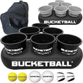 BucketBall | Team Color Edition | Party Pack (Black/Silver): Original Yard Pong Game: Best Camping, Beach, Lawn, Outdoor, Family, Adult, Tailgate, Jumbo, Giant Game