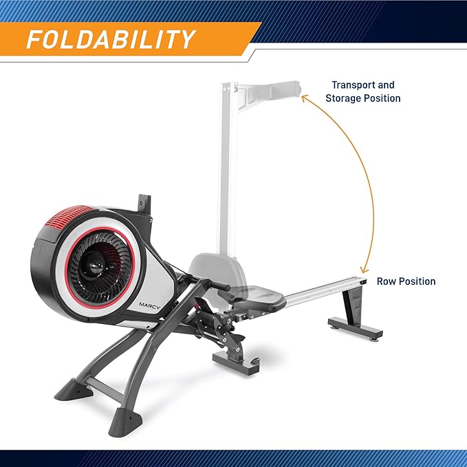 Marcy Air Resistance Rowing Machine with Transport Wheels