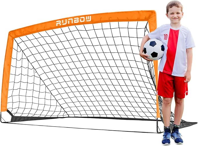 RUNBOW 5x3 ft Portable Kids Soccer Goal for Backyard Practice Soccer Net with Carry Bag