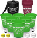 BucketBall | Team Color Edition | Combo Pack (Green/Maroon): Original Yard Pong Game: Best Camping, Beach, Lawn, Outdoor, Family, Adult, Tailgate, Jumbo, Giant Game