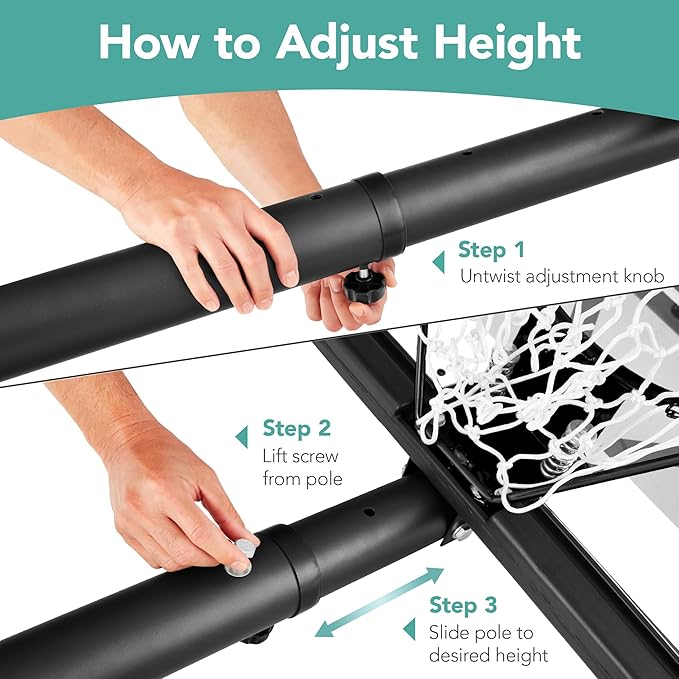 Best Choice Products 10ft Regulation Basketball Hoop, 7.5-10ft Height Adjustable Outdoor Goal w/Shock Absorbent Rim, Base Gel, 2 Wheels