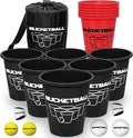 BucketBall | Team Color Edition | Combo Pack (Black/Red): Original Yard Pong Game: Best Camping, Beach, Lawn, Outdoor, Family, Adult, Tailgate, Jumbo, Giant Game