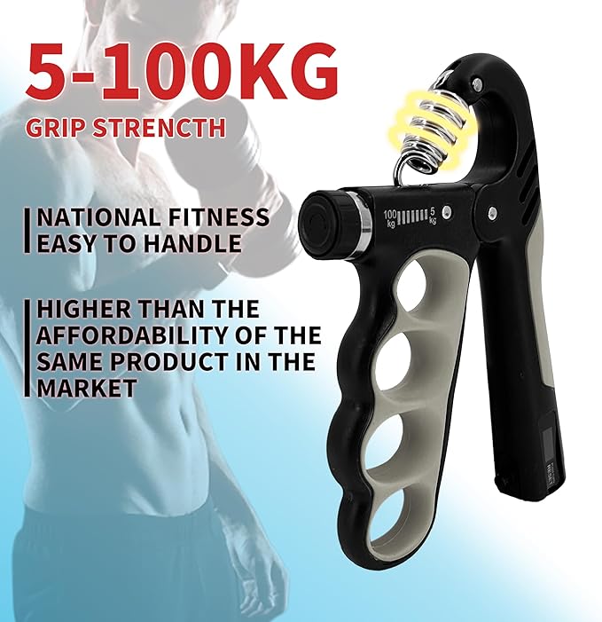 Senston Grip Strength Trainer 2 Pack - Adjustable 11-220Lbs (5-100KG) with Auto Counter, Hand Grip Strengthener, Forearm Exerciser for Athletes, Musicians, Gym, Home, Injury Rehab