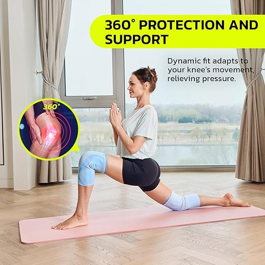 Compression Knee Brace for Women & Men, 2 Pack AOCELL Knee Sleeve Support for Knee Joint Pain Relief, ACL, Meniscus Tear, Arthritis - Breathable for Workout, Running, Gym, Sports, Fitness M