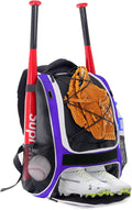 WOLT Youth Baseball Bag - Bat Backpack for Baseball, T-Ball & Softball Equipment & Gear, Bat & Glove Holder, Large Main Compartment for Helmet & accessories, Separate Shoes Compartment, Fence Hook