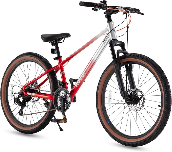 RoyalBaby Kids Mountain Bike for Boys and Girls, Ultra-Light Aluminum 20-24 Inch Wheel Bicycle for 6-14 Years Old Children, 7/21-Speeds Drivetrain