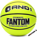 AND1 Fantom Rubber Basketball: Official Regulation Size 7 (29.5 inches) Rubber Basketball - Deep Channel Construction Streetball, Made for Indoor Outdoor Basketball Games