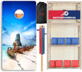 CornholeGamesUSA Pro Cornhole Boards Set | Made in USA | 3/4 Baltic Birch | No Bounce | Triple Thick Legs | Two Brace & Handles, Tournament 2x4 Regulation Set with Score Tower & Cornhole Bags