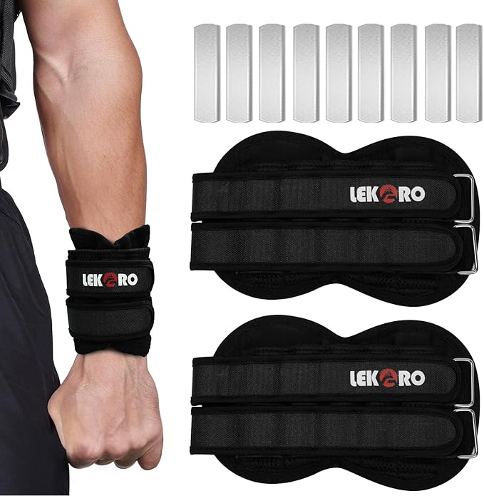 Adjustable Wrist Ankle Weights, Removable Arm & Leg Weight for Men & Women, Fitness, Strength Training, Running, Walking, Jogging, 1 Pair 2 Pack