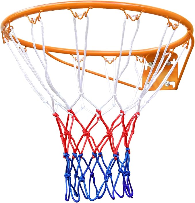 Basketball Rim Goal 18 ", Replacement Basketball Rim Goal Hoop Net for Indoor Outdoor