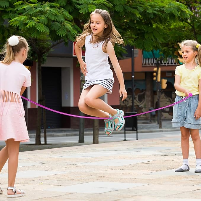 Aneco 12 Pack Kids Jump Rope Set Colorful Outdoor Jump Ropes 7.3 Feet Jumping Ropes for Kids Great Birthday Party Sports Activities Favors Gift
