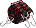 uxcell 2Pcs Adjustable Bungee Cords with Hooks, 79 Inch Flat Heavy Duty Elasticity Straps Rubber Bungee Cords with Buckle for Outdoor, Camping, Tarp, Bike Rack, Luggage, Black Red