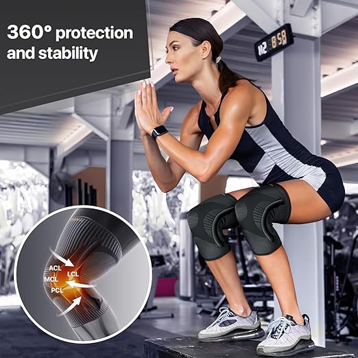 DR. BRACE ELITE Knee Brace with Size Stabilizer (2 Pack) Knee Brace for Women & Men, Workout, Sports, Daily Knee Compression Sleeve for Maximum Knee Pain Support & Fast Recovery (Pluto, Small)