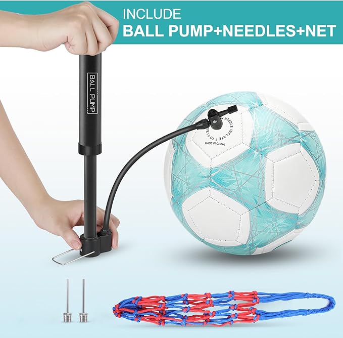 STEEFAN Teal/Blue/Pink Soccer Ball Size 4 for Kids Outdoor Play,Color Change Soccer Official Ball with Needles and Air Pump,Gift Idea for Kid Teen Boy Girl Junior Women,Indoor Outdoor Game Soccer Ball