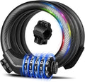 Bike Lock Cable with Combination,High Security 5-Digit Resettable Combination Bicycle Lock Anti-Theft, with Mounting Bracket for Bikes and Scooters