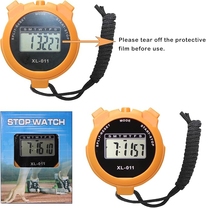 16-Pack Multi-Function Electronic Digital Sport Stopwatch Timer, Large Display with Date Time and Alarm Function, Sports Coaches Fitness Coaches and Referees