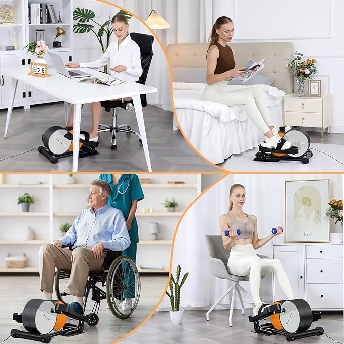 ANCHEER Under Desk Elliptical, Leg Exerciser While Sitting for Seniors with Remote Control, Display Monitor, Electric Seated Pedal Exerciser for Home, Ellipse Leg Exerciser as Seen on TV
