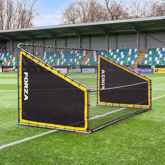 FORZA Steel42 Soccer Goals | Ultra Tough Steel Goal [6 Sizes] | Regulation Size, Weather-Resistant, Portable with Ground Stakes & Optional Rebound Kit