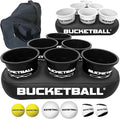BucketBall | Team Color Edition | Party Pack (Black/White): Original Yard Pong Game: Best Camping, Beach, Lawn, Outdoor, Family, Adult, Tailgate, Jumbo, Giant Game