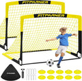Kids Soccer Goals for Backyard Set - 2 Pack of Portable Pop Up Soccer Nets with Ball,Cones,Complete Training Equipment Kit for Toddler,Youth,Kids Age 3-14,Outdoor Sports Game