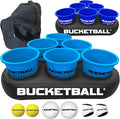 BucketBall | Team Color Edition | Party Pack (Light Blue/Navy Blue): Original Yard Pong Game: Best Camping, Beach, Lawn, Outdoor, Family, Adult, Tailgate, Jumbo, Giant Game