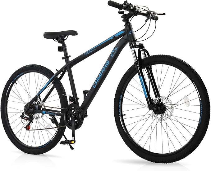 26/27.5" Mountain Bike 21 Speed Bikes for Adults, Men & Women Mountain Bike with High Carbon Steel Frame, All-Terrain Tires, Double Disc Brake and Suspension Fork