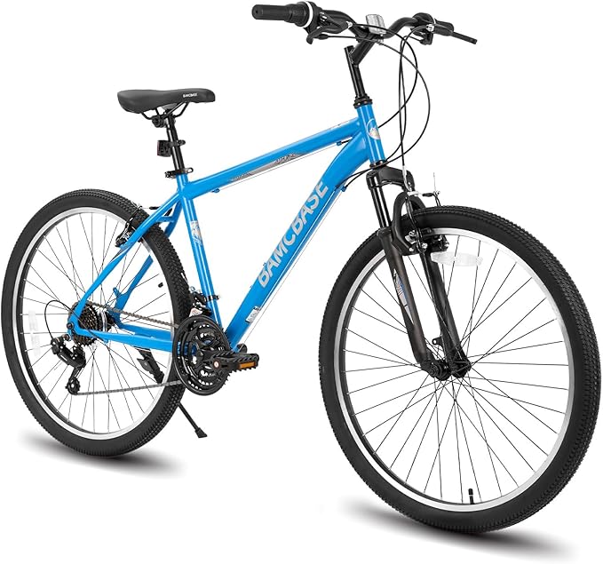 HILAND 26 27.5 29 Inch Mountain Bike, Mens and Womens MTB with 21 Speeds, High-Tensile Steel Frame, V Brake, Hardtail Bicycle for Adults