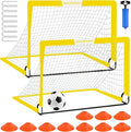Kids Soccer Goals for Backyard Set - 2 of 4' x 3' Portable Soccer Goal Training Equipment, Pop Up Toddler Soccer Net with Soccer Ball, Soccer Set for Kids, Youth Outdoor Games, Sports, Play