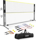 Boulder Sports All-in-One Pickleball & Badminton Set - Portable, Adjustable Net with Paddles & Rackets