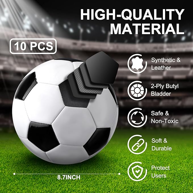Libima 13 Pcs Soccer Ball Bulk 10 Pcs Official Soccer Ball with 2 Pump and Carry Bag Indoor Outdoor Training Game Sport Gift for Youth Adult Back to School