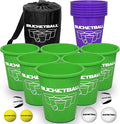 BucketBall | Team Color Edition | Combo Pack (Green/Purple): Original Yard Pong Game: Best Camping, Beach, Lawn, Outdoor, Family, Adult, Tailgate, Jumbo, Giant Game