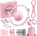Pilates Ring Set for Women, Home Workout Pilates Equipment with Resistance Bands, 14'' Magic Circle, Mini Ball, Pilates Starter Kit for Strength, Toning and Flexibility, Workout Guide Included