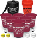 BucketBall | Team Color Edition | Combo Pack (Maroon/Orange): Original Yard Pong Game: Best Camping, Beach, Lawn, Outdoor, Family, Adult, Tailgate, Jumbo, Giant Game