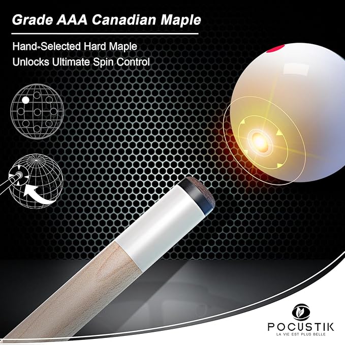 4-Pack Commercial Pool Cue Set - 58" Billiard Sticks 18/19/20/21oz - Hand-Painted Ergonomic Grip, Canadian Maple Shafts, 13mm Tips & 2 Chalks - Complete for Home Bars