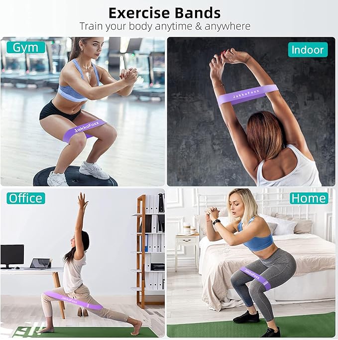 Resistance Loop Exercise Bands, Resistance Bands Exercise Bands for Home Fitness, Stretching, Strength Training, Physical Therapy,Elastic Workout Bands for Women Men Kids, Set of 5