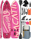 Inflatable Stand Up Paddle Board 12' with Kayak Seat & Dual Paddles – Premium SUP Board for Adults & Families Includes Kayak Conversion Kit, Pump, Leash & Accessories – Stable Wide Deck for Beginners