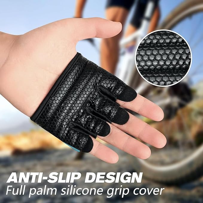 Minimal Workout Gloves,Short Micro Weight Lifting Gloves Grip Pads with Full Palm Protection & Extra Grip for Men Women Weightlifting,Gym,Cross Training,Powerlifting,WODs.