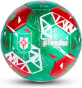 Size 4 Soccer Balls, Laser Leather Soccer Ball for Sport Training & Match Play - Vibrant Soccer Balls Gift Set with Pump for Kids and Youth