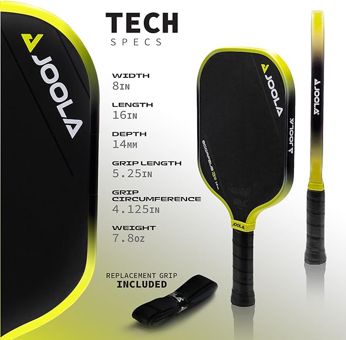 JOOLA 3S Pickleball Paddles – Raw Carbon Fiber Surface – Ben Johns Perseus, Hyperion, Scorpeus & Magnus Shapes – Elongated, Wide Body & Aero Curve Designs – 14mm/16mm Paddles – UPA-A Certified
